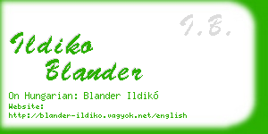 ildiko blander business card