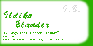 ildiko blander business card